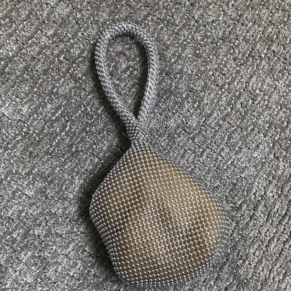 Silver Beaded Wrist Purse